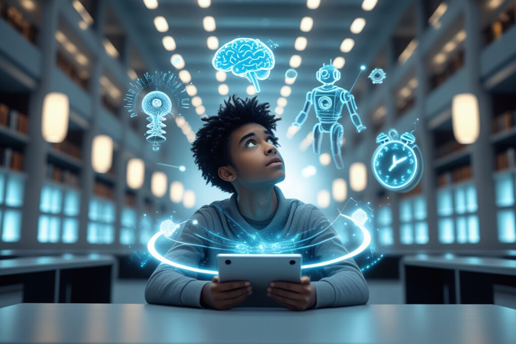 Student using free AI tools for academic success